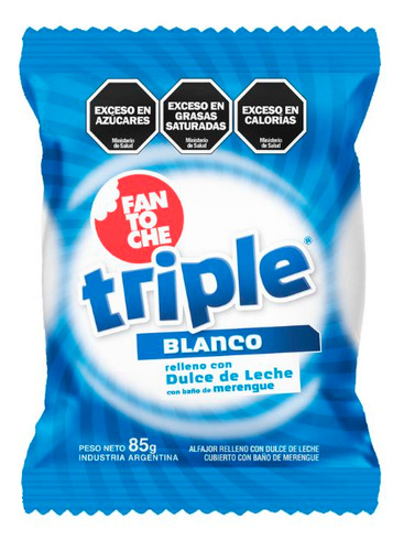 Alfajor Fantoche Triple Blanco - Pack X12 Unidades