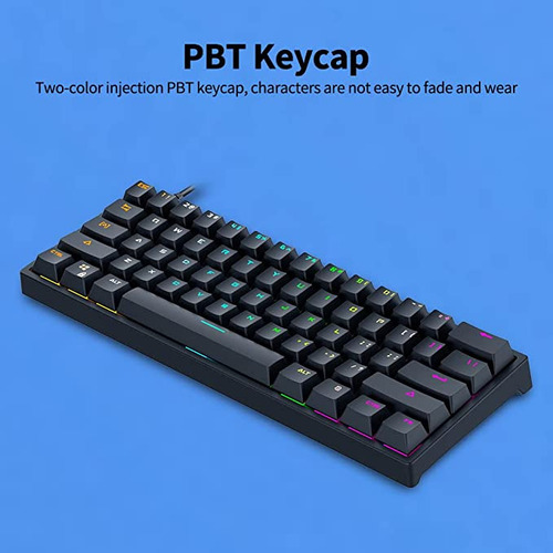 E Teclado Mecânico G101 De 61 Teclas, Retroiluminação Pbt