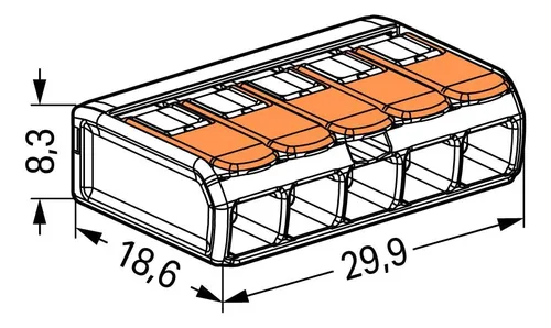 Wago 221-415 Conectores Compactos De 5 Conductores...