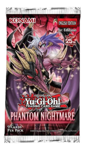 Booster Yugioh Phantom Nightmare Sobre 9 Cartas Konami Idioma Ingles Rara