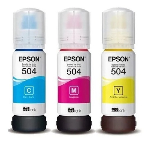 Imagen 2 de 9 de Pack 3 Tintas Epson T504 3 Colores L4150, L4160, L6161