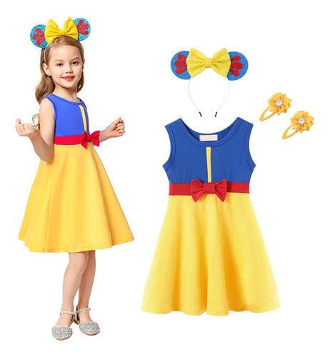 Vestido De Niña Con Dibujos Animados De Minnie Mouse Daisy P