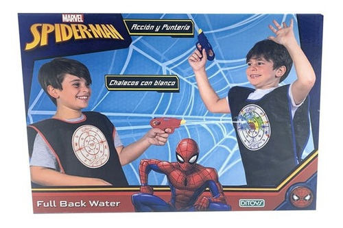 Pistola Spiderman Full Back Water Con Blanco Ditoys 2443