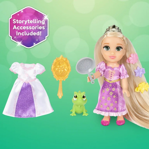 Muñeca Rapunzel Disney Princesas 15 Cm Con Accesorios Mattel