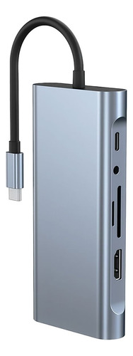 Kit Hub Usb-c 11 En 1 Ub + Cargador Gan 65w D-bugg Plateado