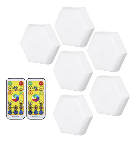 Juego De Lámparas Led De Gabinete Rgb, 6 Unidades, Hexagonal