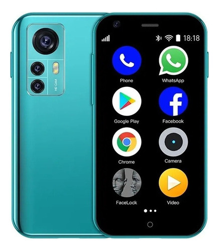 Teléfono Inteligente Android Barato D18 2.5 Pulgadas Azul Ram 16gby Rom 1tb