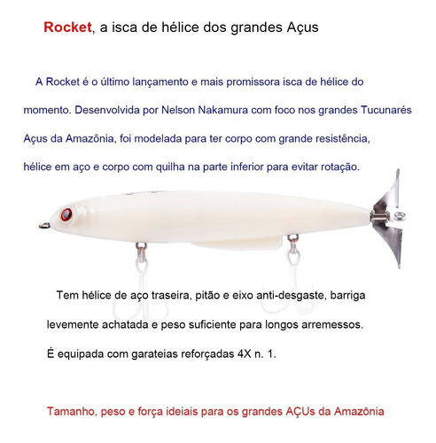 Isca Artificial Nelson Nakamura Rocket 140 Hélice 28g Cor 115 - Arari
