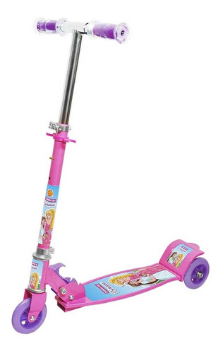 Patinete Dobrável 03 Rodas Radical Até 50kg Top Rosa Dm Toys