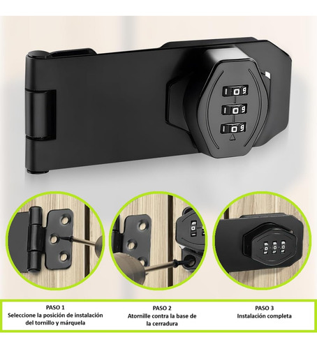 Cerradura Combinación Sin Llave Bloqueo Puerta Cajon Gabinet Negro