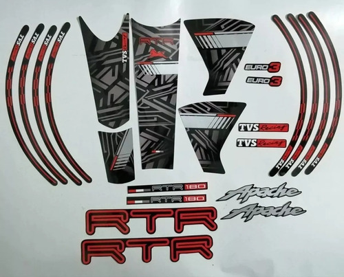 Kit Completo De Calcomanías Tvs Apache Rtr 180 (2021)