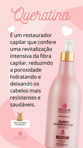 Kit Shampoo, Máscara, Queratina Liquida Reconstrução Capilar
