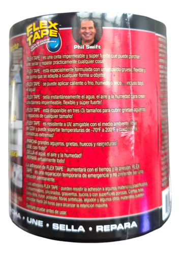 Flex Tape Negro Cinta Resiste Agua Tapa Hoyos Y Grietas