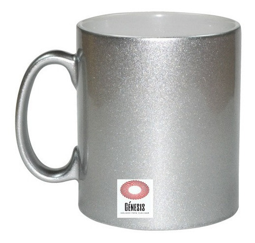 Taza Ceramica Perlada Plateada Sublimable Sublimar