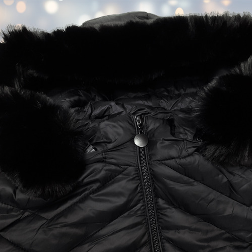 Campera Talla Grande Inflable Larga Piel Capucha Desmontable