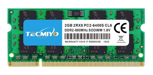Memoria Ram Tecmiyo 2gb Ddr2-800 Sodimm Pc2-6400s Portátil