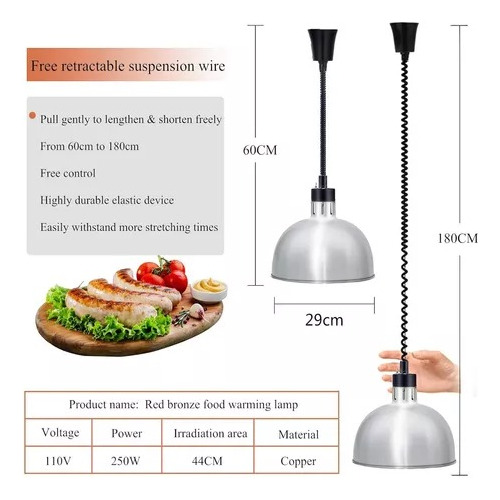 Lámpara Para Calentar Alimentos, Lámpara Plateada