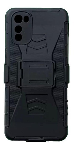 Funda Uso Rudo + Clip Para Motorola E32 Negro