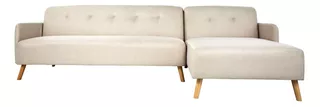 Sala Esquinera Minimalista Moderna Sofa Cama Salas Sillon Color Beige