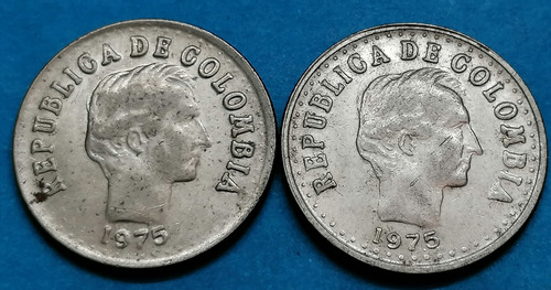 Colombia Variedad 20 Centavos 1975 (hojas Abiertas Cerradas) (Usado)