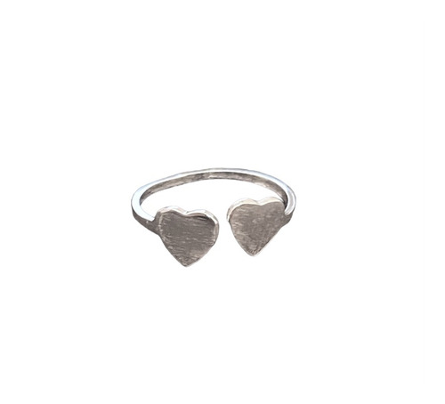 Anillo Doble Corazon Plata 925 Joyería