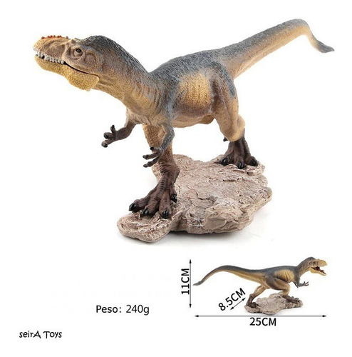 Dinosaurio. Alosaurio. 11 Cm X 25 Cm. Oenux. Allosaurus.