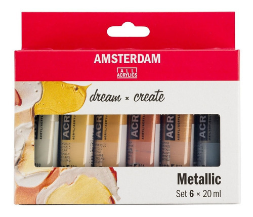 Tinta Acrílica Talens Amsterdam - 6 Cores Metálicas