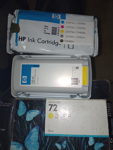 Cartucho Hp 72 Gris, Amarillo Como Nuevo