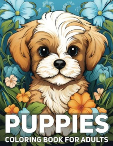 Libro: Puppies Coloring Book For Adults: 50 Cute Puppy And