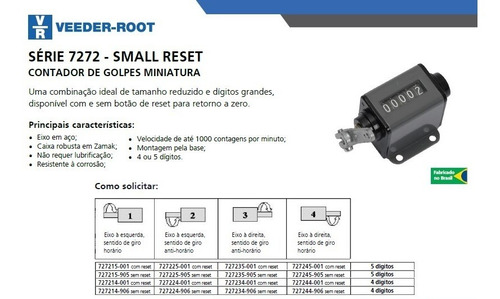Contador De Golpes Miniatura Reset 727234-001 Veeder-root
