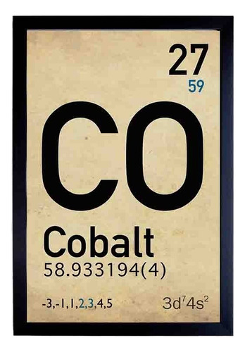 Cuadro De Elemento De La Tabla Periodica Cobalto Con Marco