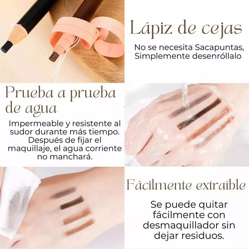3pzs Lápiz De Cejas Para Diseño Y Delineado Microblading