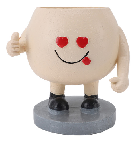Maceta Suculenta Adorable Figura Sonriente De Pie