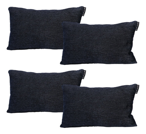 4 Cojines Riñoneras Rectangular Dicasa Niza Delta Azul