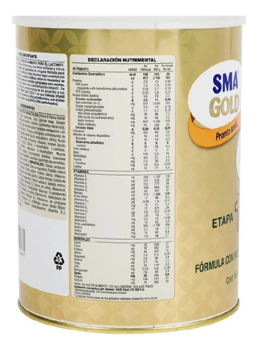 Leche De Fórmula En Polvo Aspen Sma Gold 1 En Lata De 1 De 9