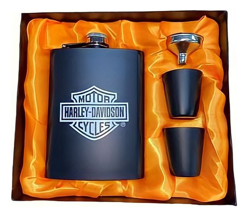 Licorera Whisky En Acero Inoxidable Harley Davidson+2 Copas