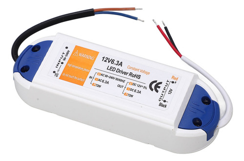 Driver De Transformador Led 6.3a 72w Ac90240v Para 12v De A