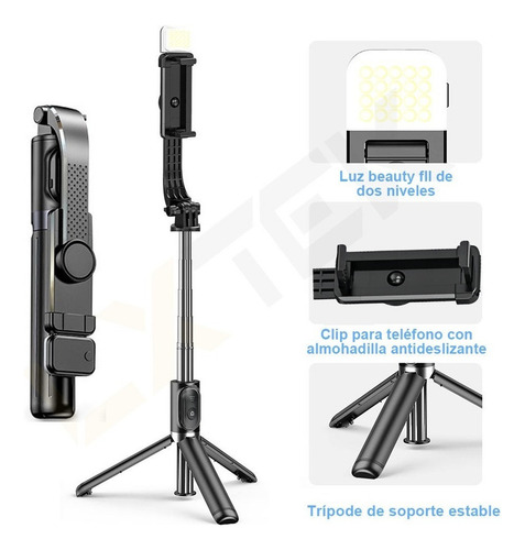 Yan Palo Selfie Trípode Con Luz Selfie Stick Bluetooth