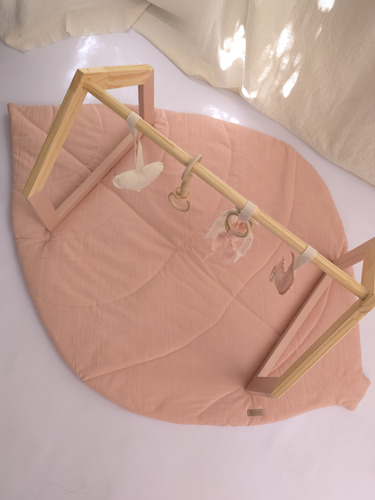 Gimnasio De Madera Montessori Artesanal Para Bebe Rosa Viejo