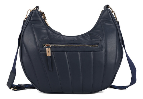 Bolsa Para Dama Perry Ellis Interior Amplio Correa Ajustable Color Azul Oscuro