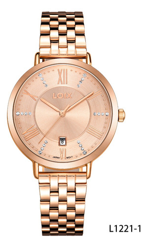 Reloj Mujer Loix® L1221-1 Oro Rosa Con Tablero Oro Rosa