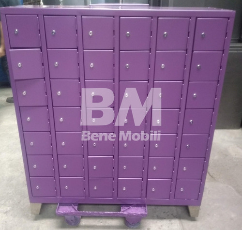 Lockers Metalicos Mini Guarda Celulares 63 Puertas P/candado Gris