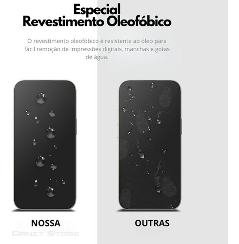 Danet Película De Vidro Temperado 3d Full Cover Para iPhone 16 Pro Max Tela 6.9 Proteção 9h