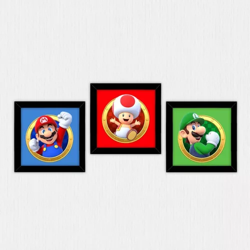 Poster Quadro Moldura Jogo Game Super Mario Bros 3 32x23cm 1