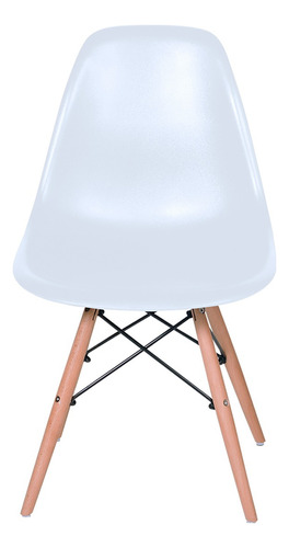 Sillas De Comedor Estilo Moderno Set De 4 Estructura De La Silla Natural Asiento Blanco