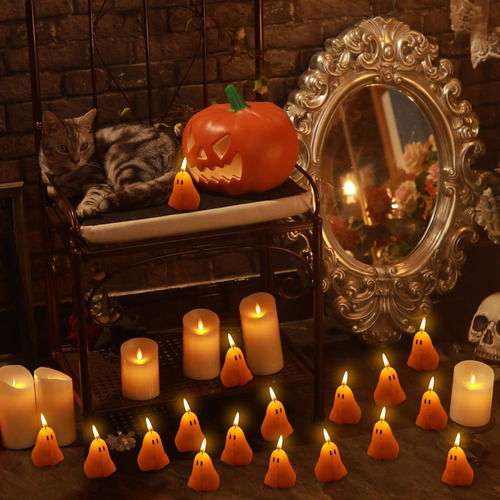 Juego De 20 Velas Fantasmas, Velas De Decoración De Hallowee