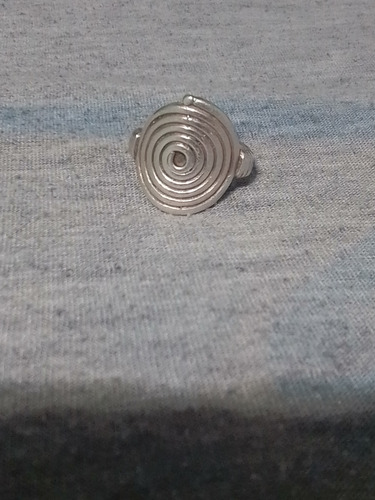 Anillo Espirales Mediano De Plata Macizo Gris 1.7 Cm (Usado)