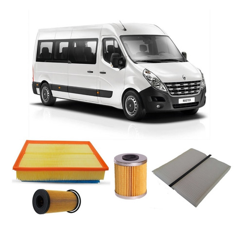 Kit 4 Filtros Renault Master Wega Lubri Franco