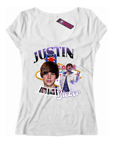 Remera Mujer Justin Bieber Pop Rh19 Dtg Premium