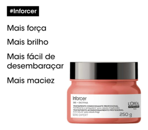 Kit Loreal Inforcer Sh300ml+cond200ml+masc250g